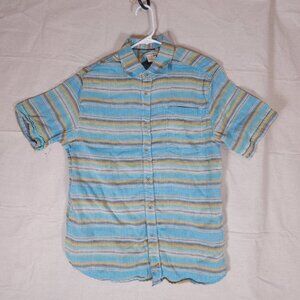 Carbon2Cobalt Mirador Button Shirt Mens Medium Short Sleeve Striped Casual